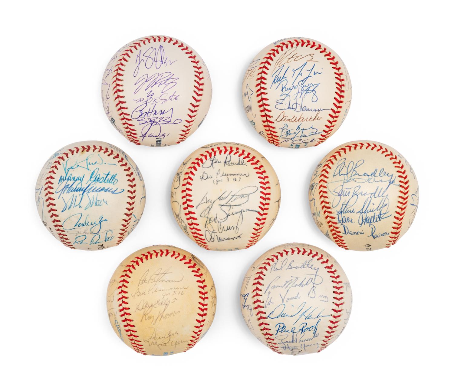 A Group of 1980s-2000s Seattle Mariners Team Signed Autograph Baseballs