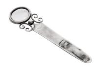 An Edwardian Silver Paper Knife, Andrew Barrett & Sons, London, 1902, having a circular handle inset with a magnifier and applied with