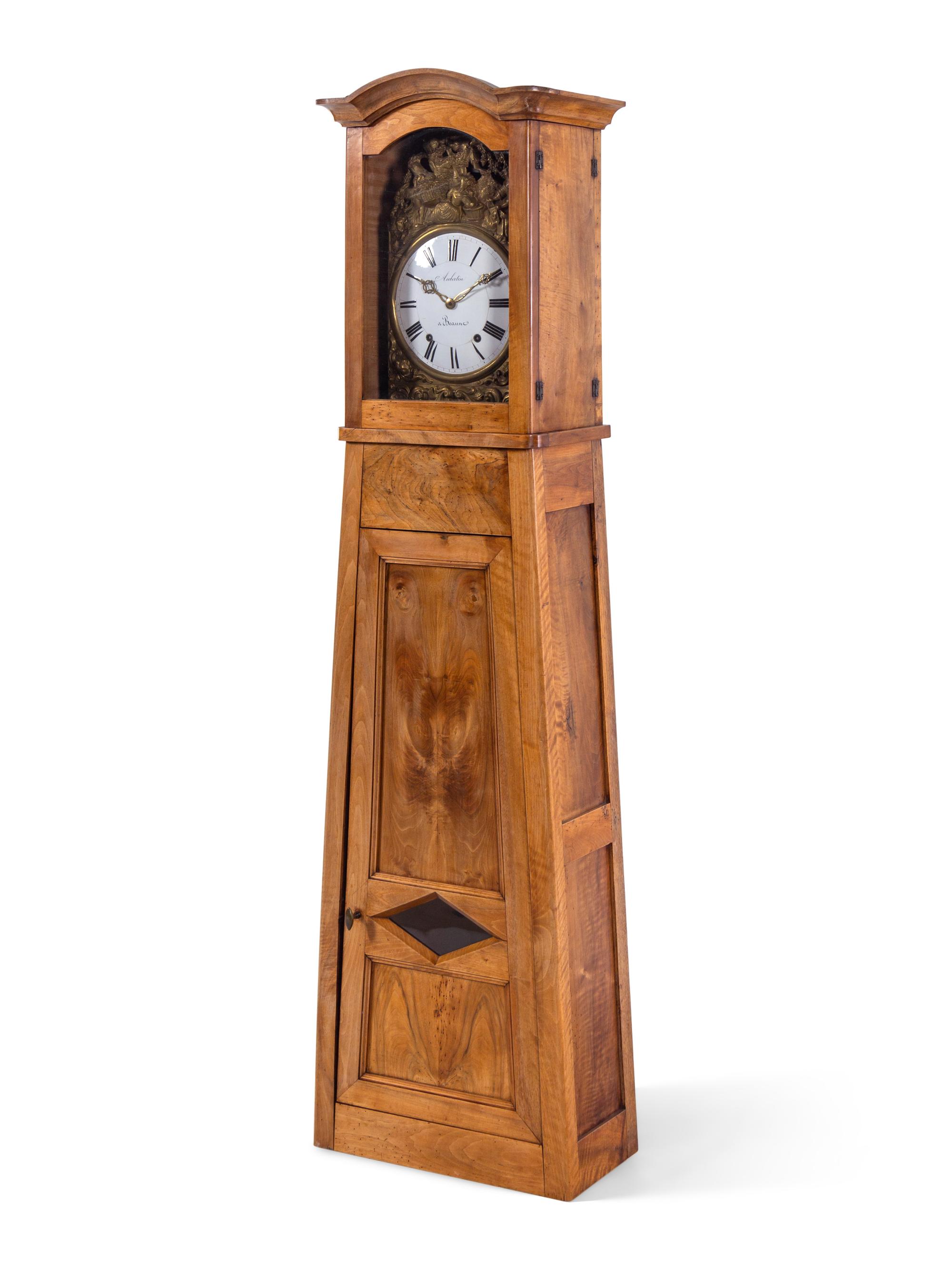 A French Provincial Walnut Comtoise Clock
