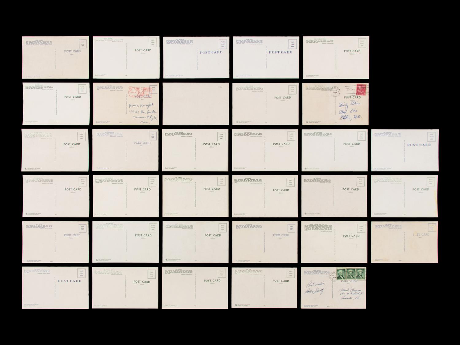 A Collection of 1953 New York Yankees Dormand Postcards