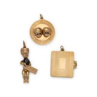 COLLECTION OF YELLOW GOLD CHARMS