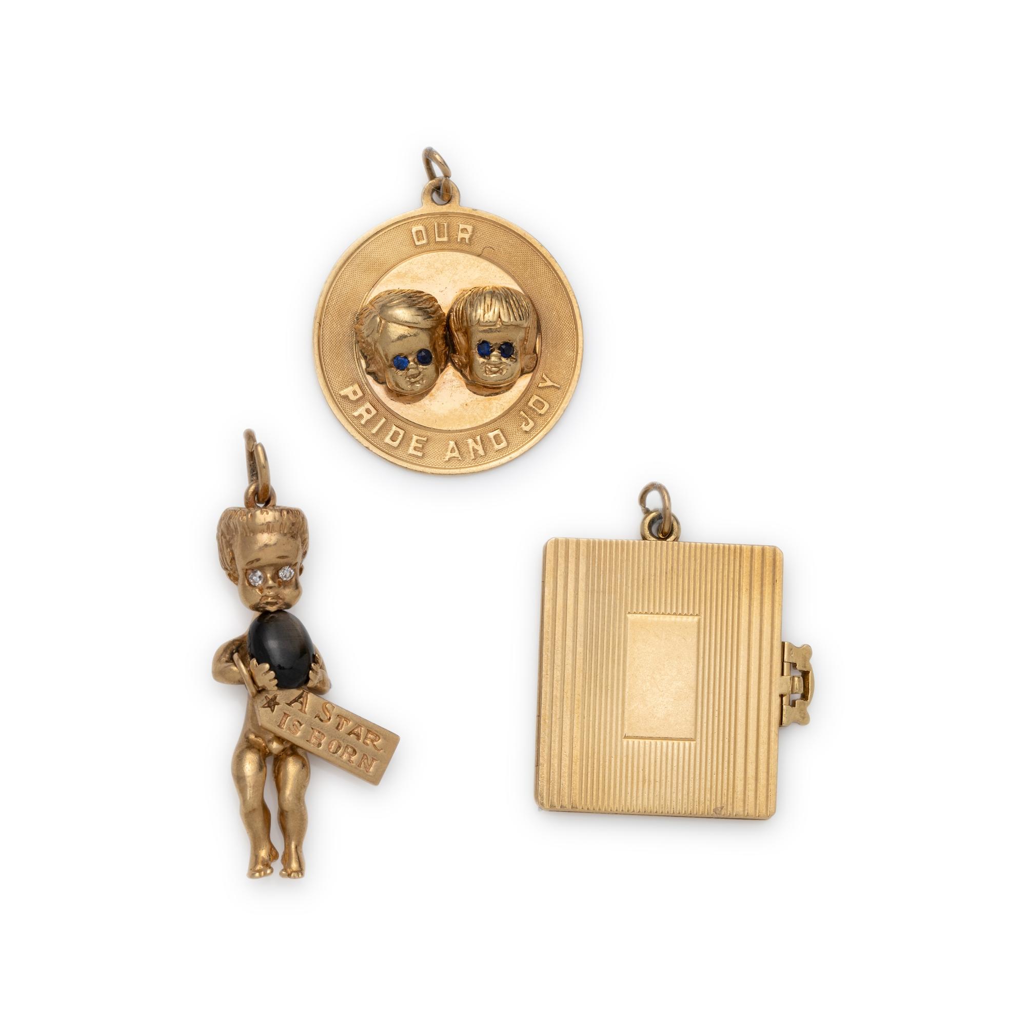 COLLECTION OF YELLOW GOLD CHARMS