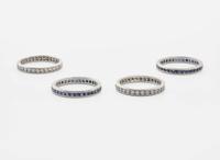 A Set of Sapphire and Diamond Eternity Bands