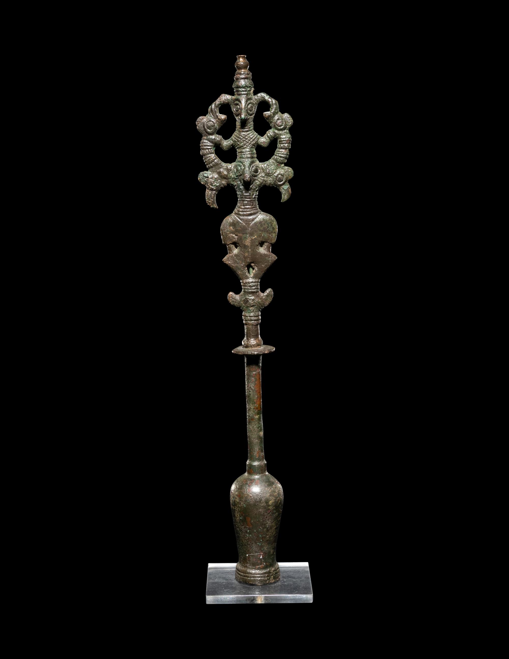A Luristan Bronze Standard Finial with the Master of the Animals