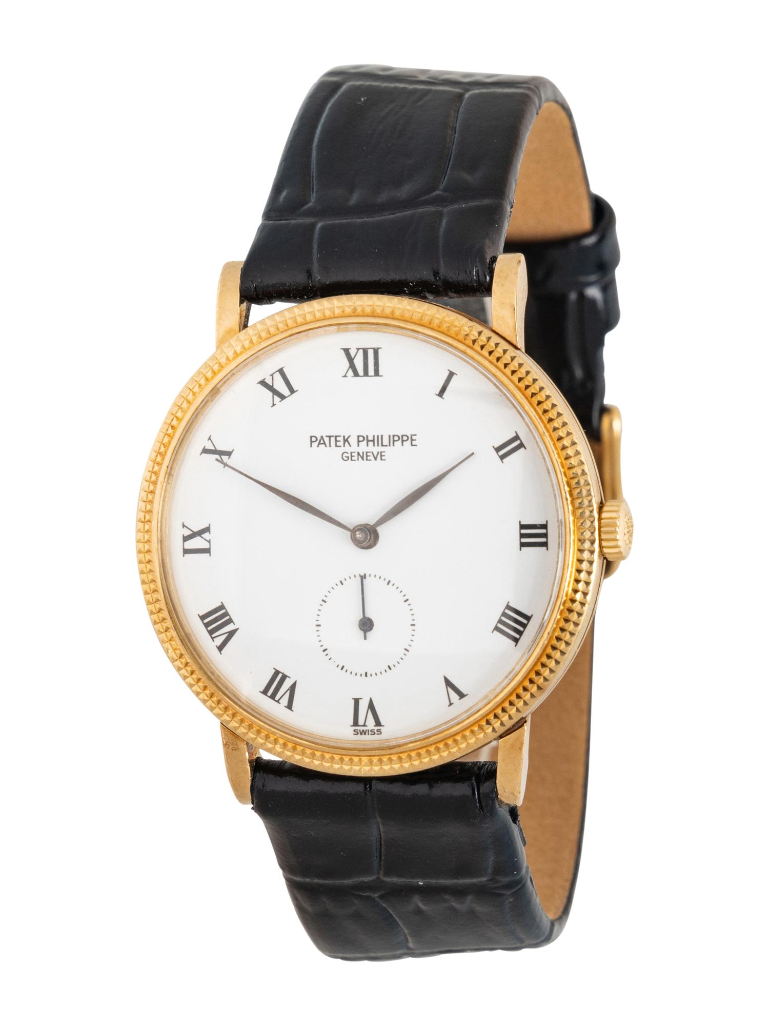 PATEK PHILIPPE, REF. 3919J 18K YELLOW GOLD 'CALATRAVA' WATCH, BOX & PAPERS