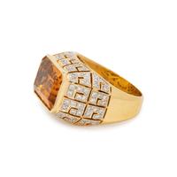 CITRINE AND DIAMOND RING
