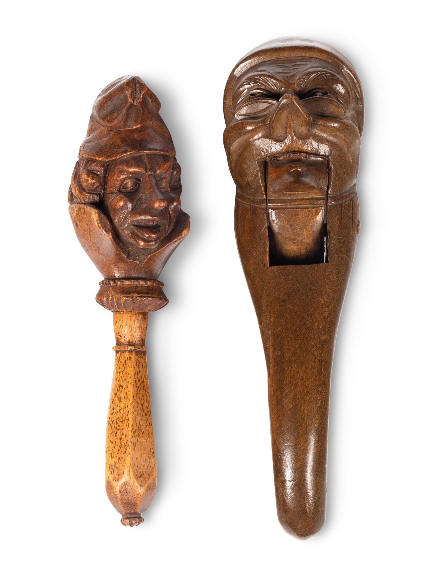 Two Carved Wood Nutcrackers