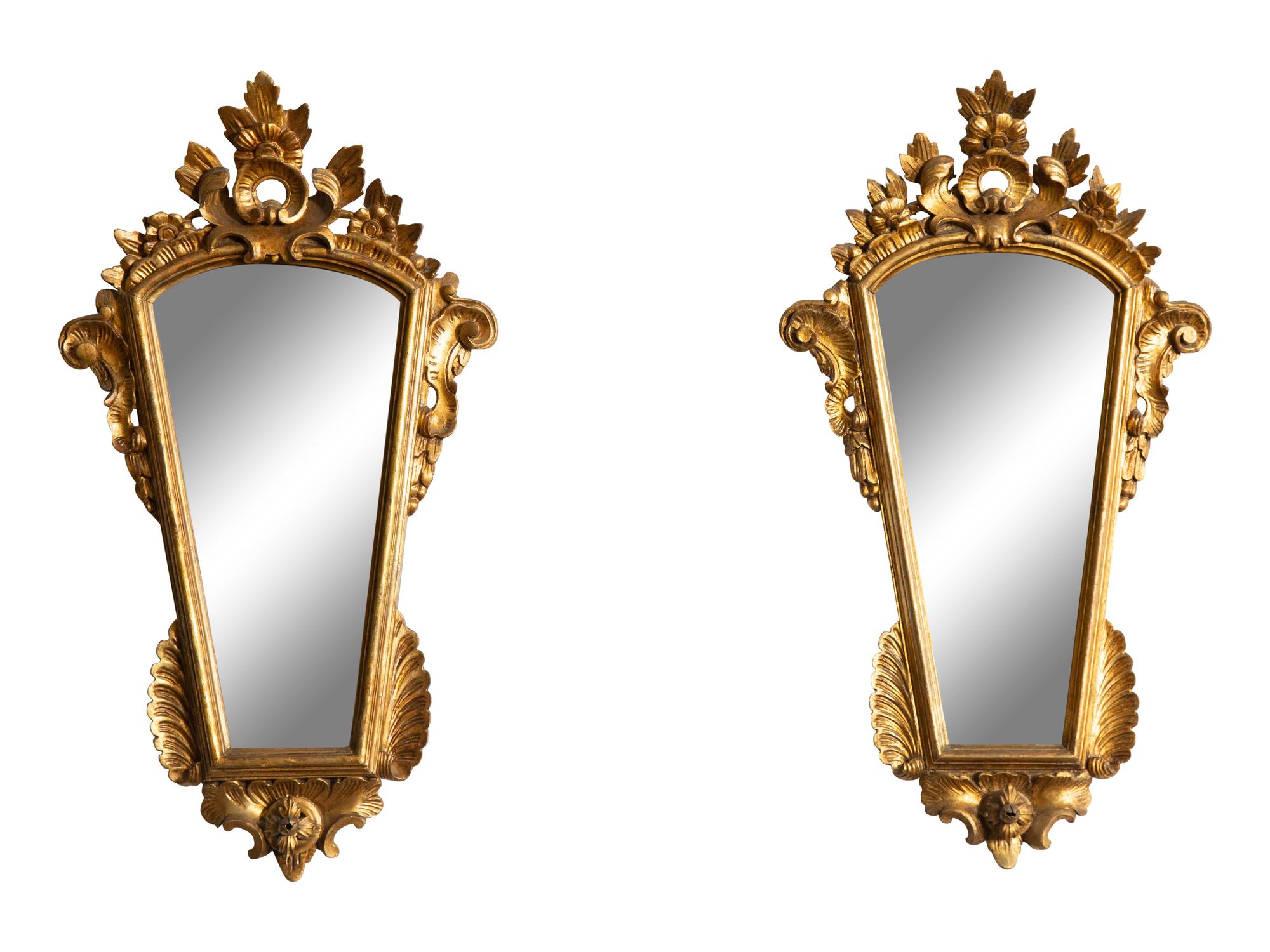 A Pair of Italian Giltwood Mirrors