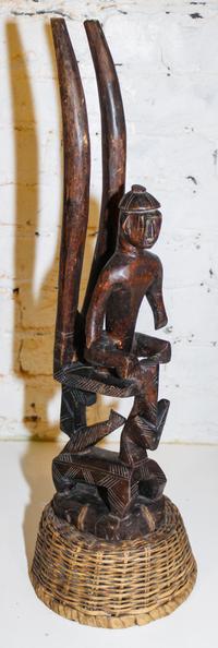 A Chi Wara Headdress Height overall 24 inches.