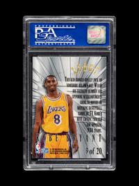 A 1996-97 Skybox Z-Force Z-Peat Zebut Kobe Bryant Rookie Basketball Card No. 3 (PSA 9 MINT),