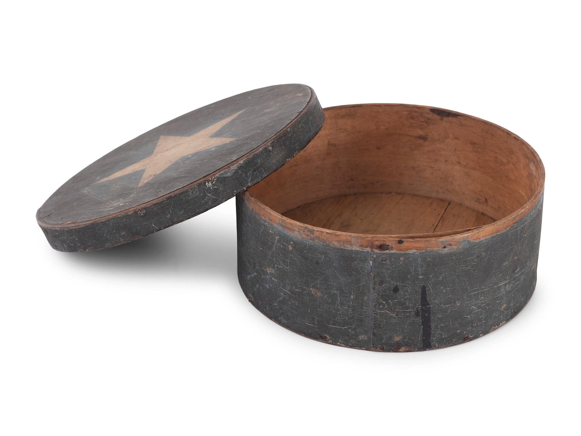 Three Round Paint Decorated Boxes