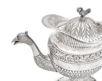 An Assembled Brazilian Four-Piece Silver Tea Service