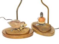 Two carved and painted bird figures 20th century