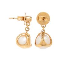 DiMODOLO, YELLOW GOLD, CULTURED PEARL AND DIAMOND EARRINGS