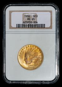 A 1932 Indian Head Gold $10 Coin (NGC MS65)