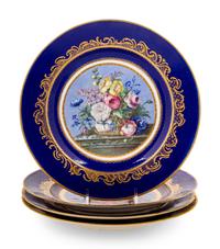 A Group of Four Sèvres Porcelain Plates