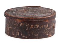 A Polychrome Paint and Floral-Decorated Splint Box