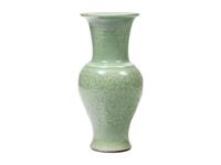 A Chinese Carved Celadon Glazed Vase, Probably Late 19th Century