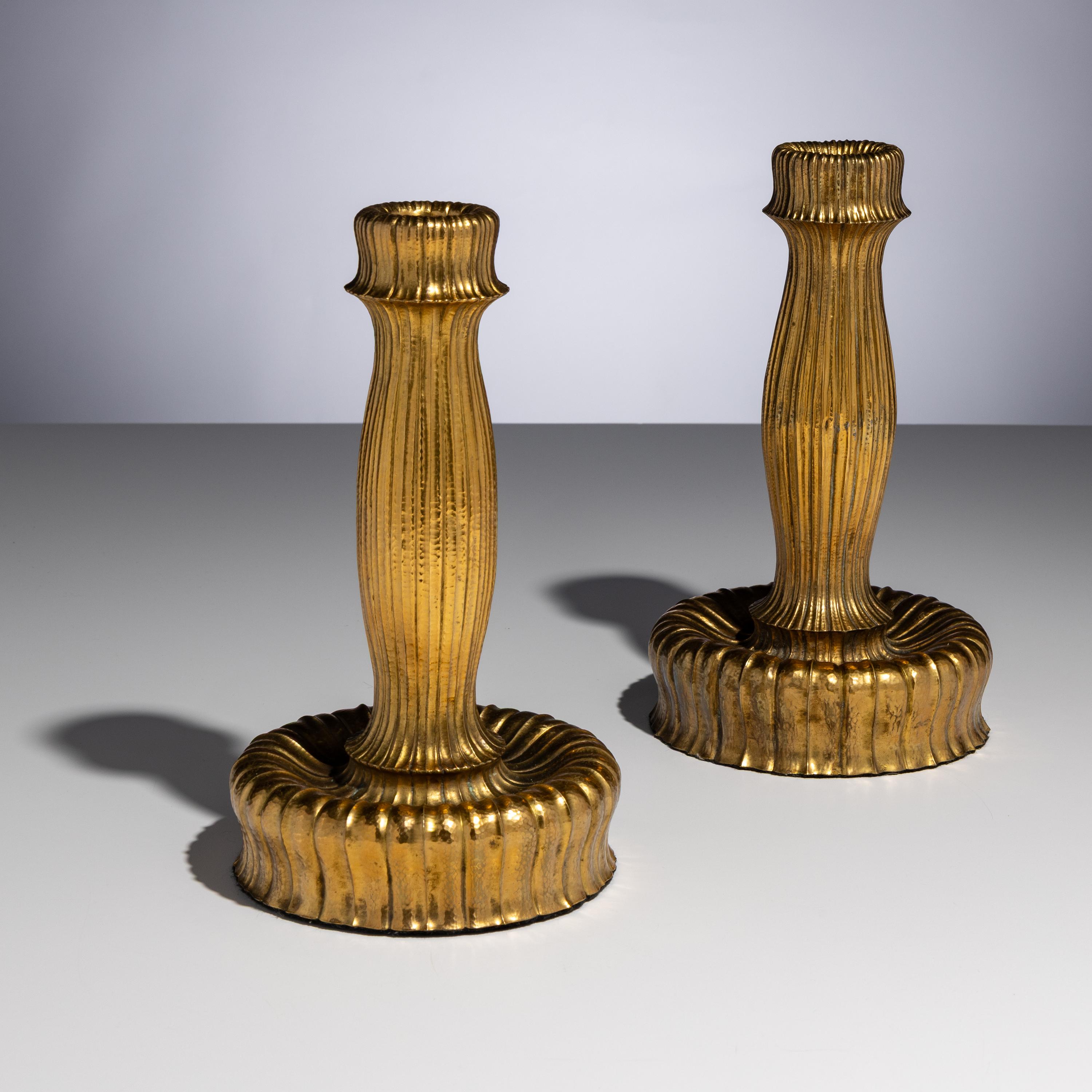 Josef Hoffmann (Austrian-Moravian, 1870–1956) — Pair of Candlesticks, c. 1923 model M la 26 for Wiener Werkstätte