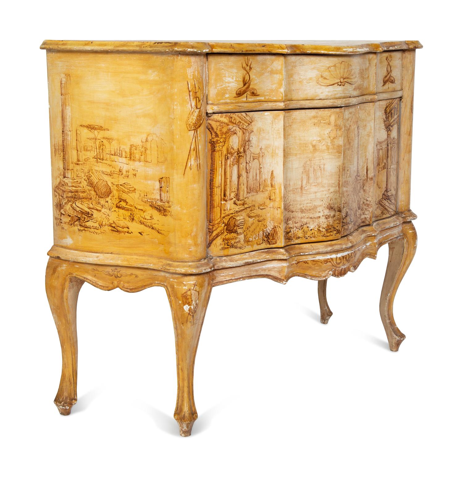 An Italian Neoclassical Style Polychrome Painted Cabinet — 20TH CENTURY