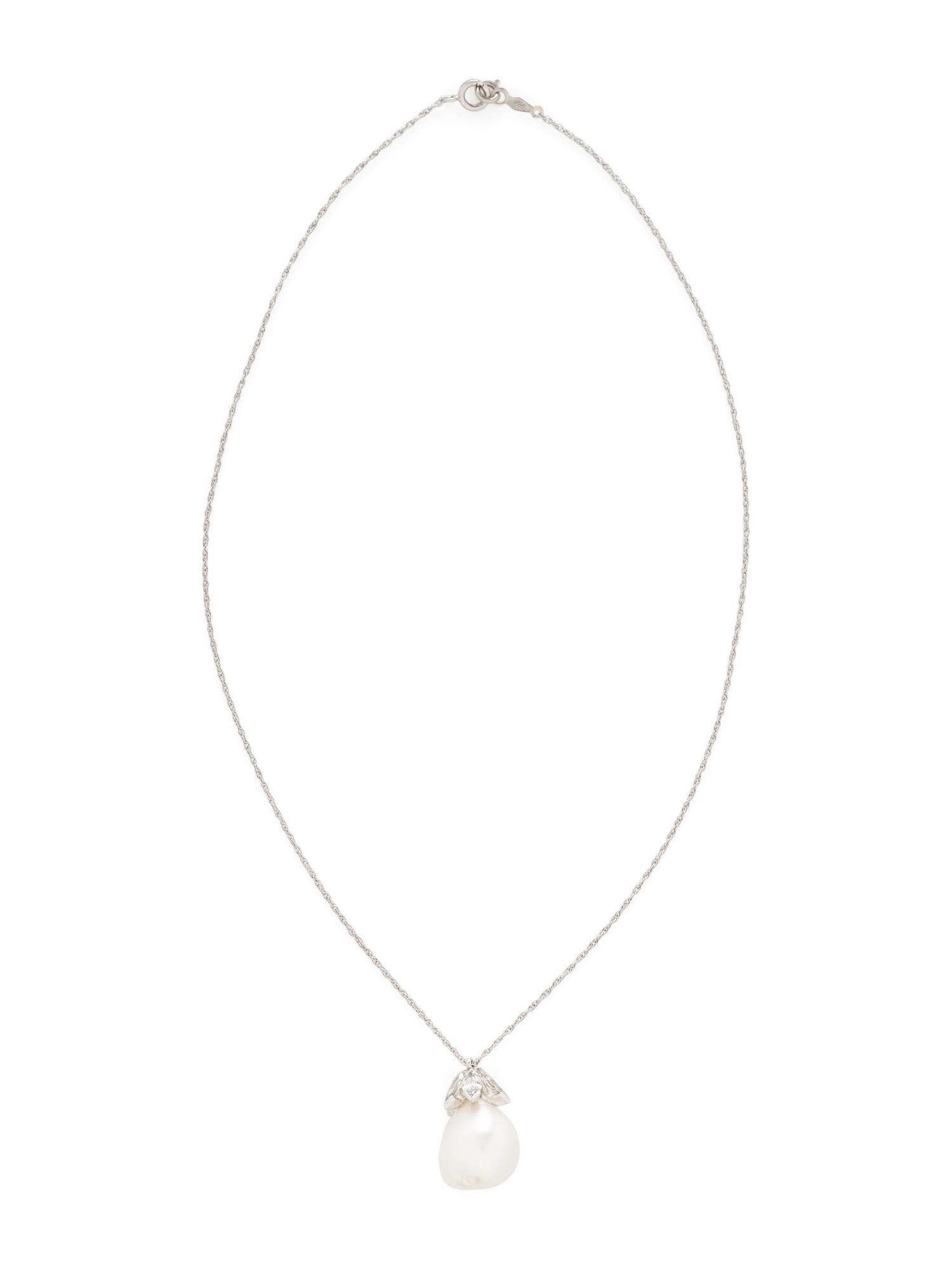 CULTURED BAROQUE SOUTH SEA PEARL AND DIAMOND PENDANT NECKLACE