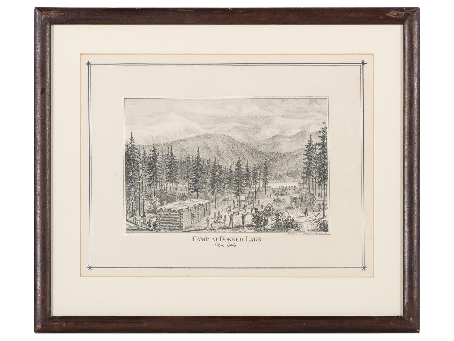 [WESTERN AMERICANA]. Camp at Donner Lake. Nov. 1846 and Arrival of Relief Party. Feb. 18th 1847.