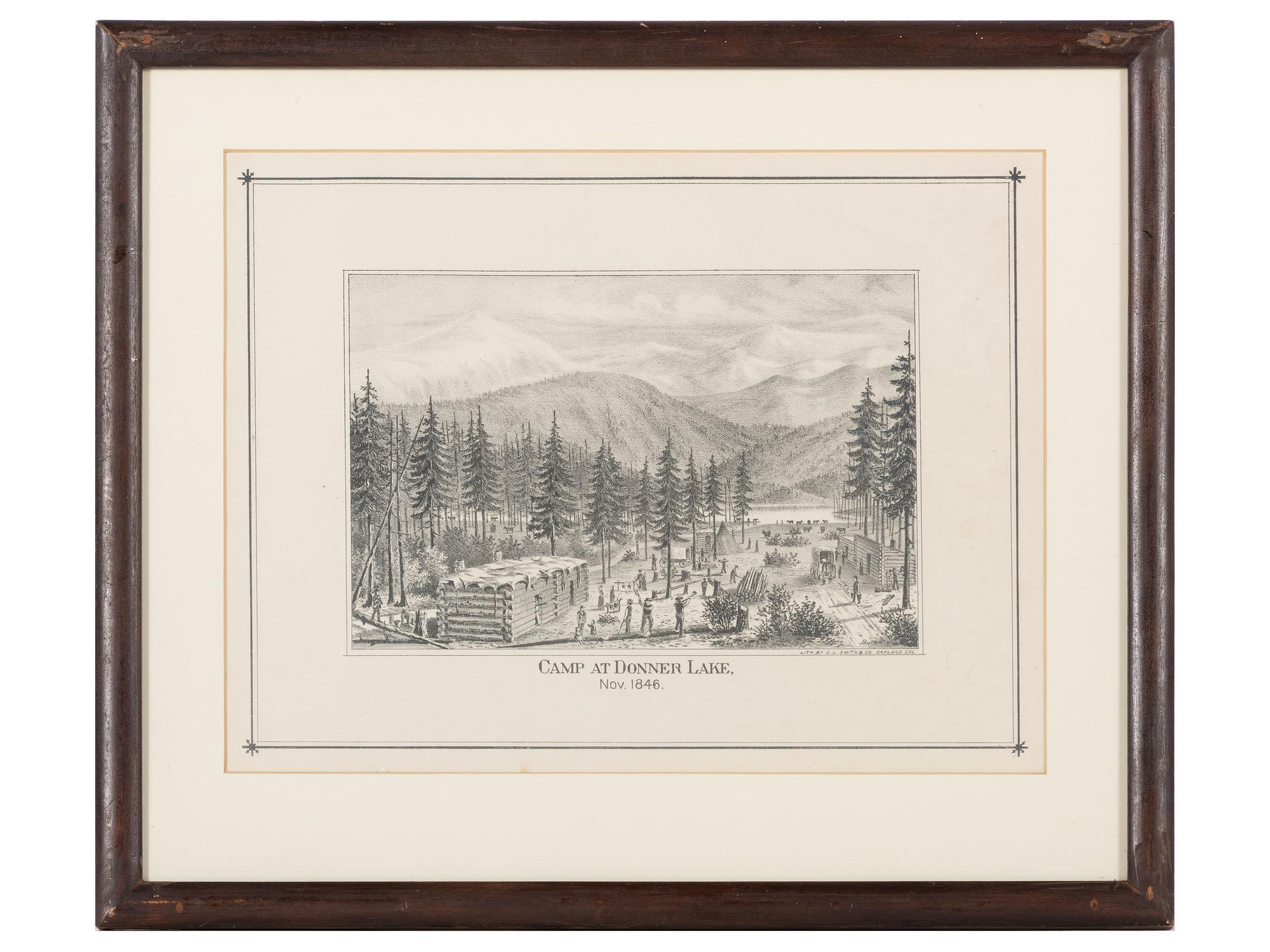 [WESTERN AMERICANA]. Camp at Donner Lake. Nov. 1846 and Arrival of Relief Party. Feb. 18th 1847.