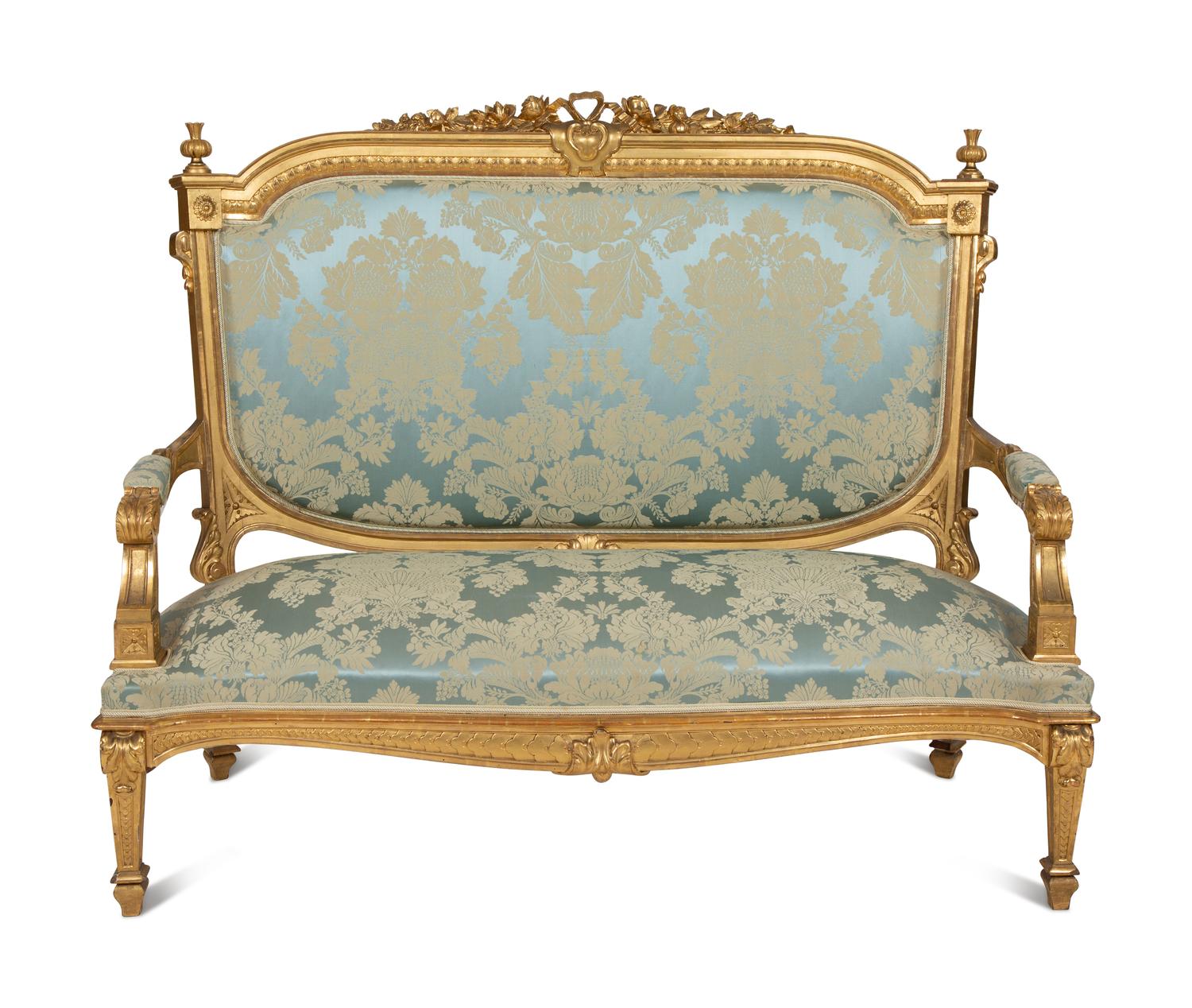 A Napoleon III Giltwood Seven-Piece Salon Suite