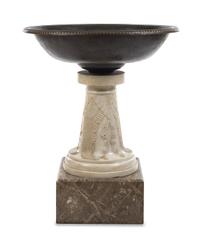 An Italian Bronze and Marble Bird Bath Height 29 1/2 x diameter 32 inches. — CHIURAZZI FOUNDRIES, FIRST QUARTER 20TH CENTURY