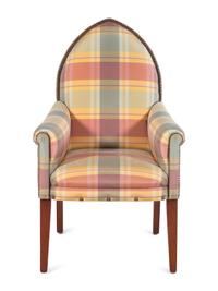 A Contemporary Silk Upholstered Armchair