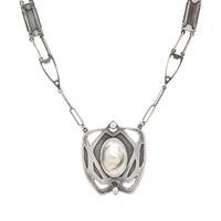 KALO SHOP, ARTS AND CRAFTS, STERLING SILVER AND BLISTER PEARL NECKLACE