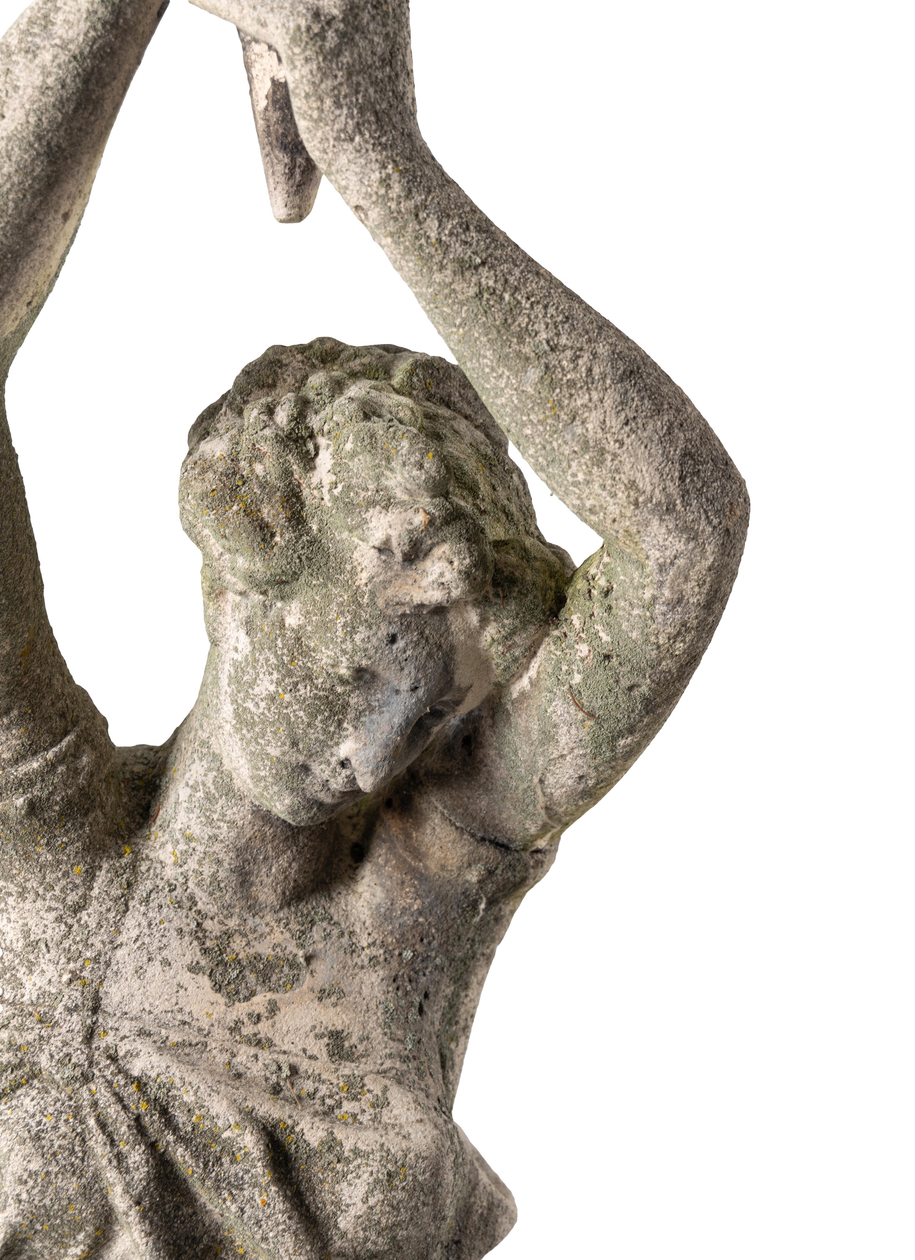 A Carved Limestone Garden Figure
