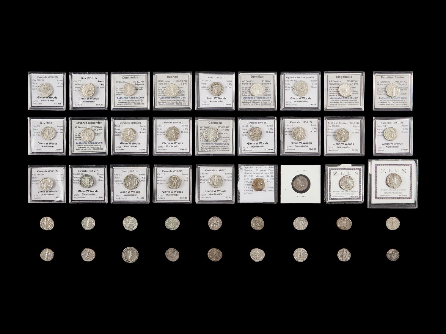 [ANCIENT] A Large Collection of Forty-Five Roman Empire Ar Denarius Coins