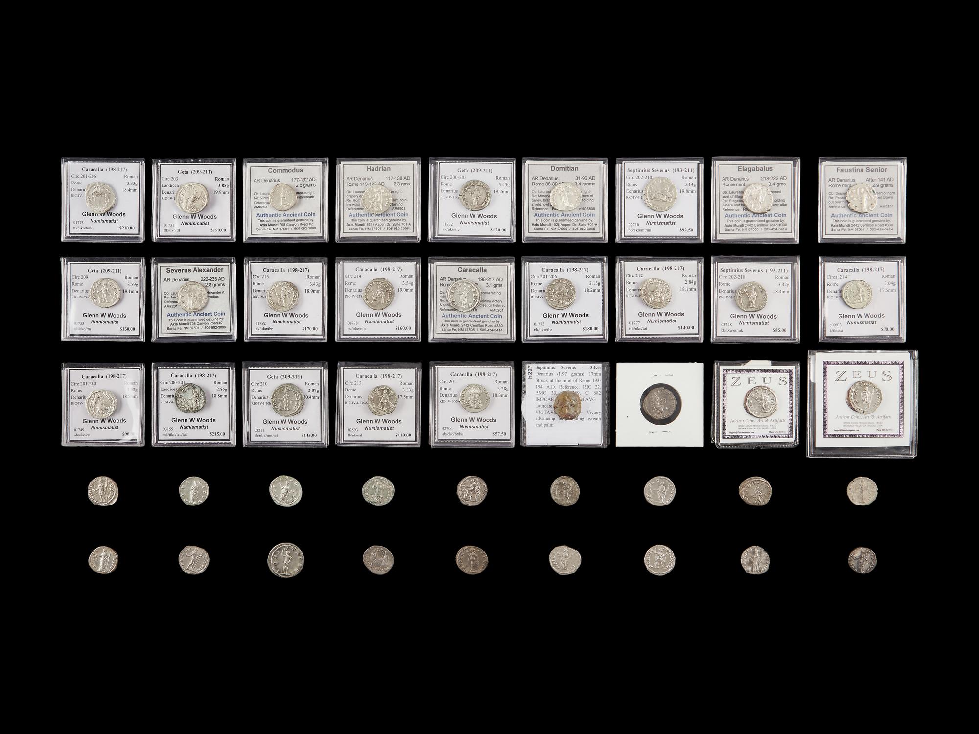 [ANCIENT] A Large Collection of Forty-Five Roman Empire Ar Denarius Coins