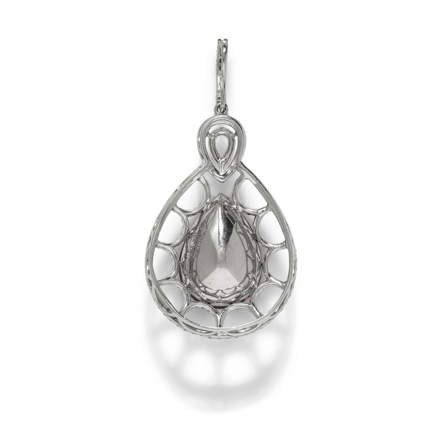 RUBELLITE AND DIAMOND PENDANT