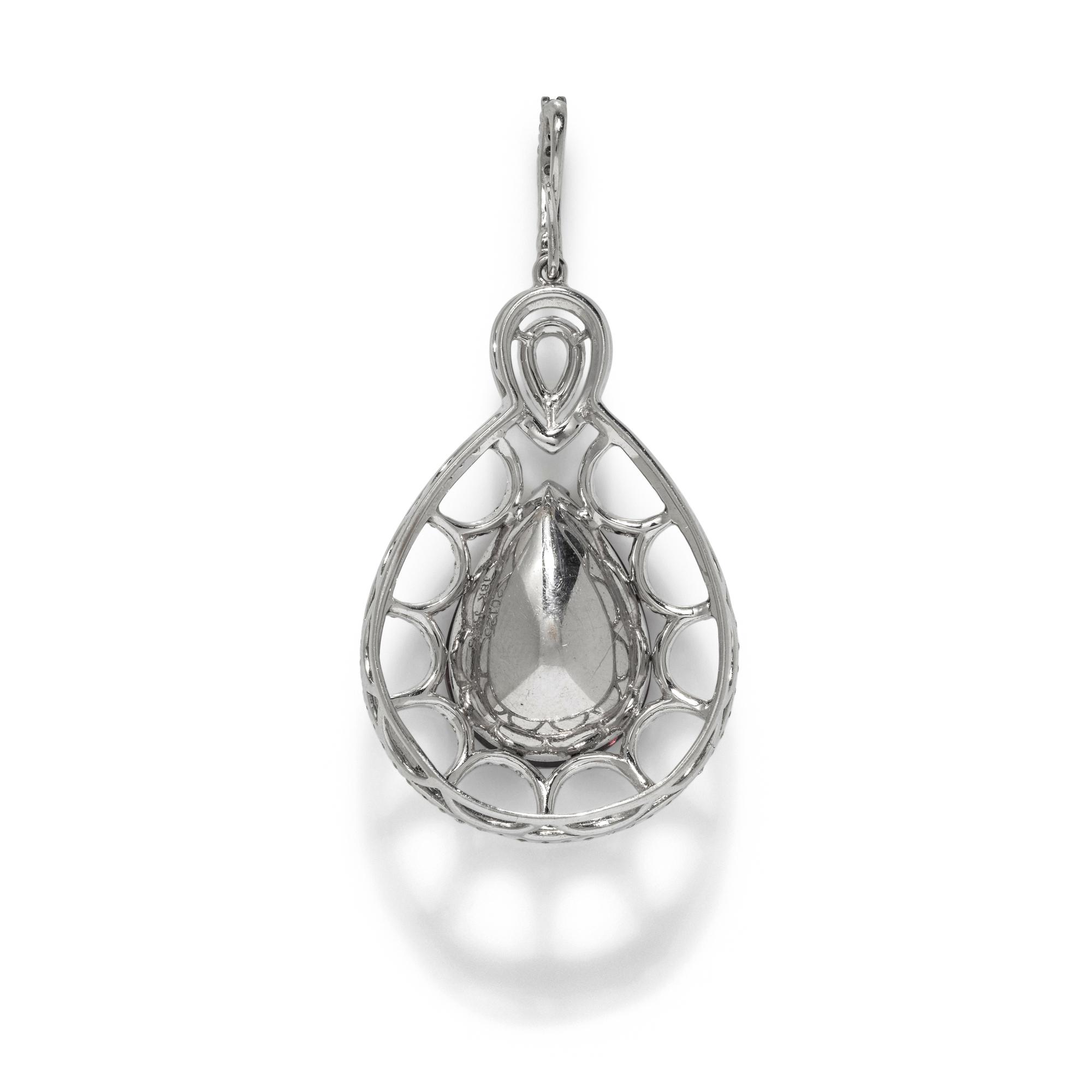 RUBELLITE AND DIAMOND PENDANT