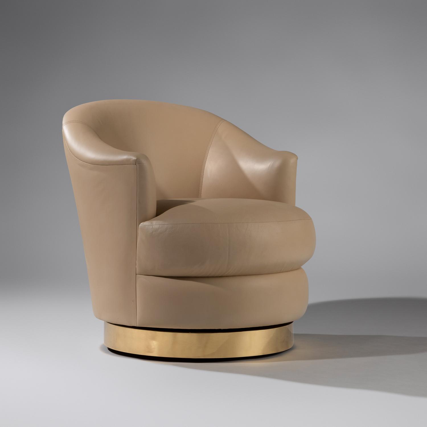 Barrel-back swivel chair, c. 1980