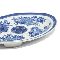 Two Chinese Export Porcelain Blue Fitzhugh Platters