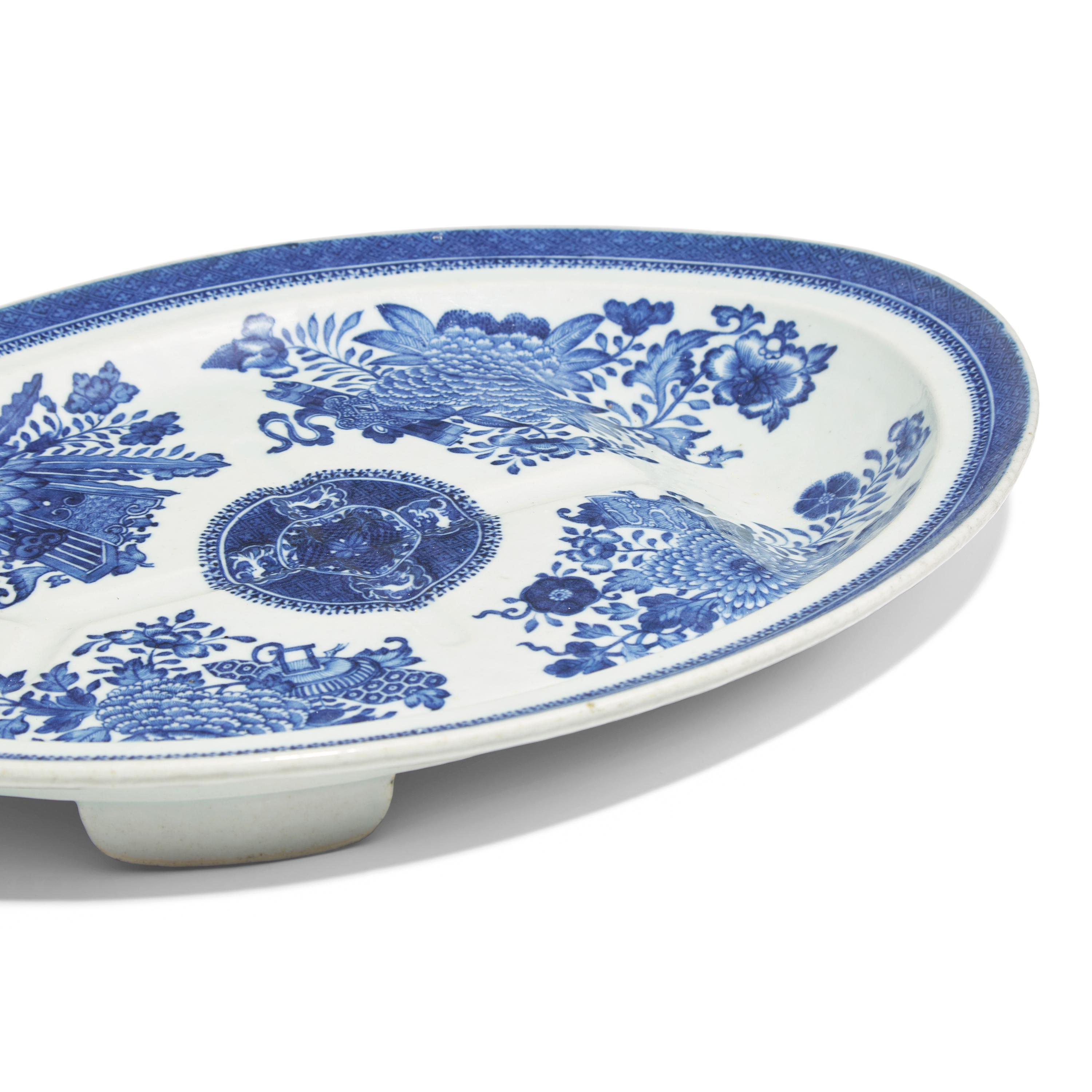 Two Chinese Export Porcelain Blue Fitzhugh Platters