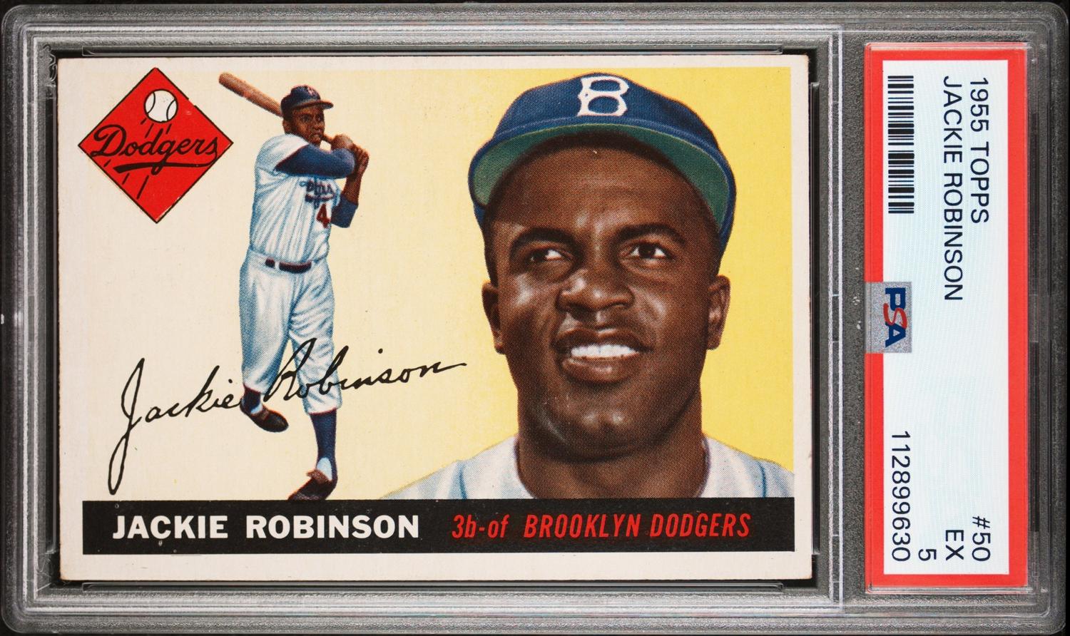 A 1955 Topps Jackie Robinson Baseball Card No. 50 (PSA 5 EX)
