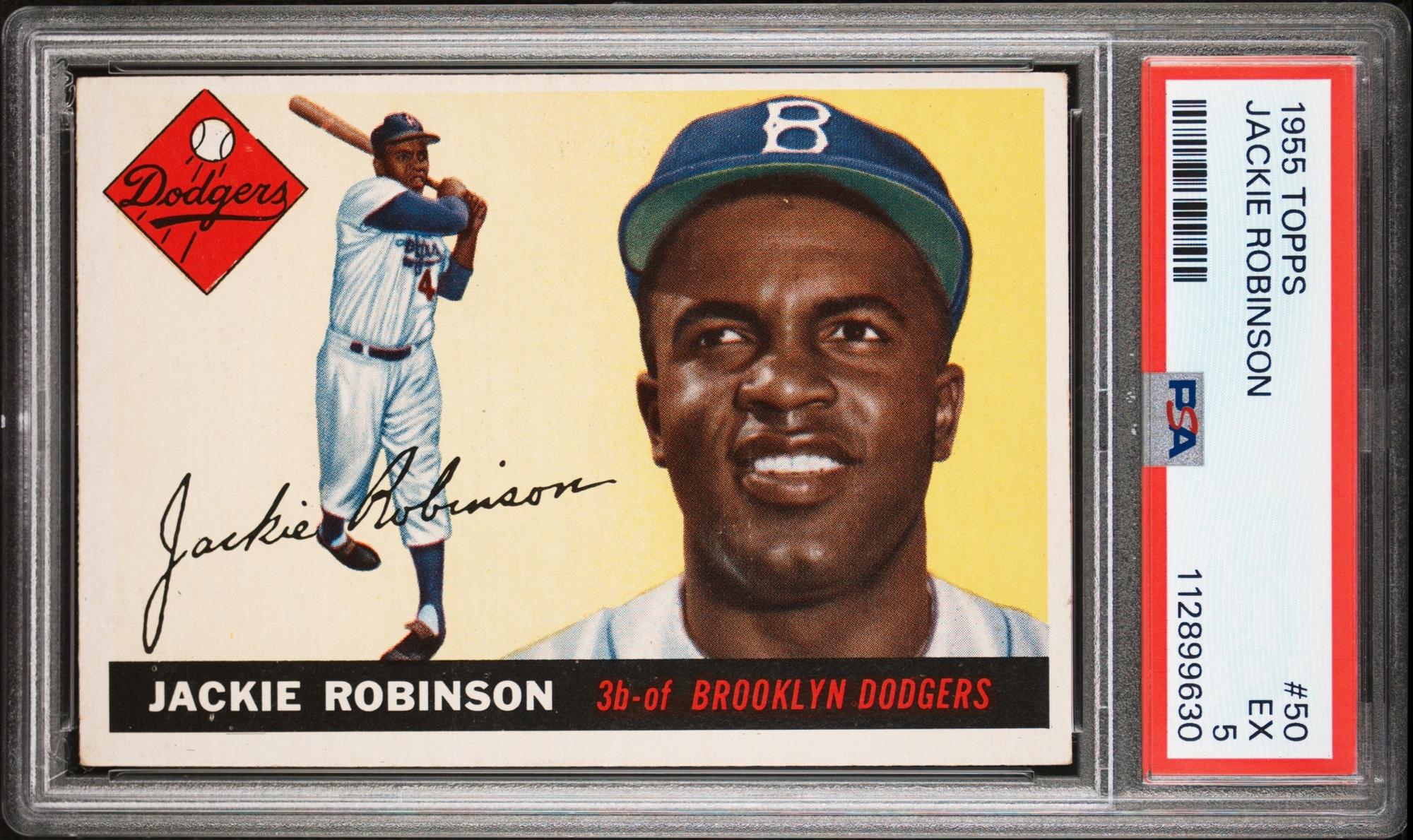 A 1955 Topps Jackie Robinson Baseball Card No. 50 (PSA 5 EX)