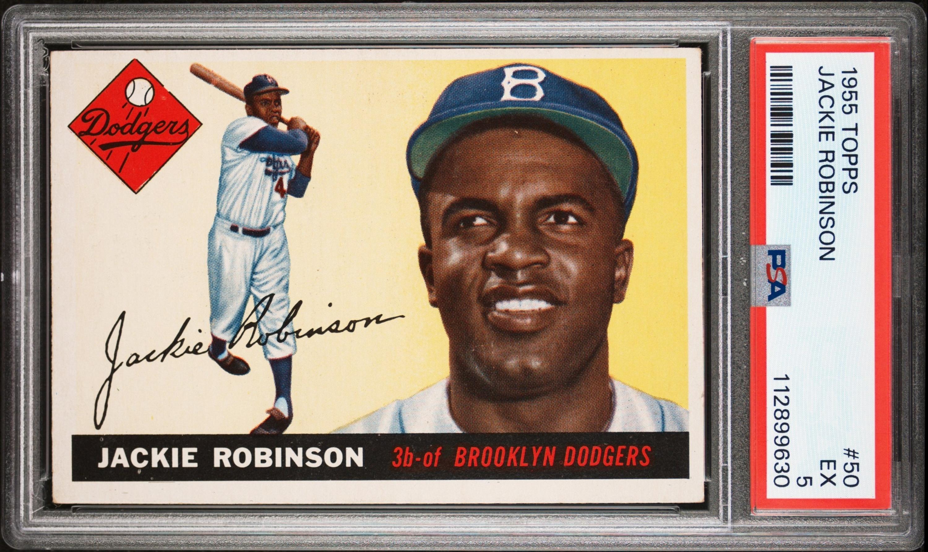 A 1955 Topps Jackie Robinson Baseball Card No. 50 (PSA 5 EX)