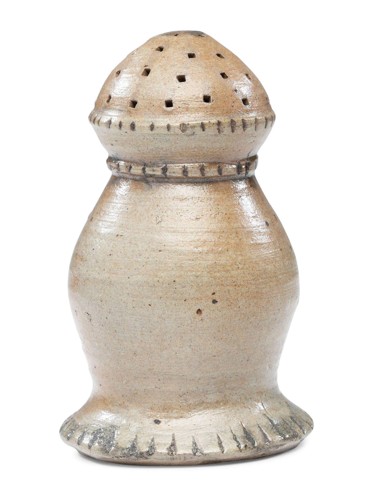 A Very Rare Stoneware Salt or Muffineer