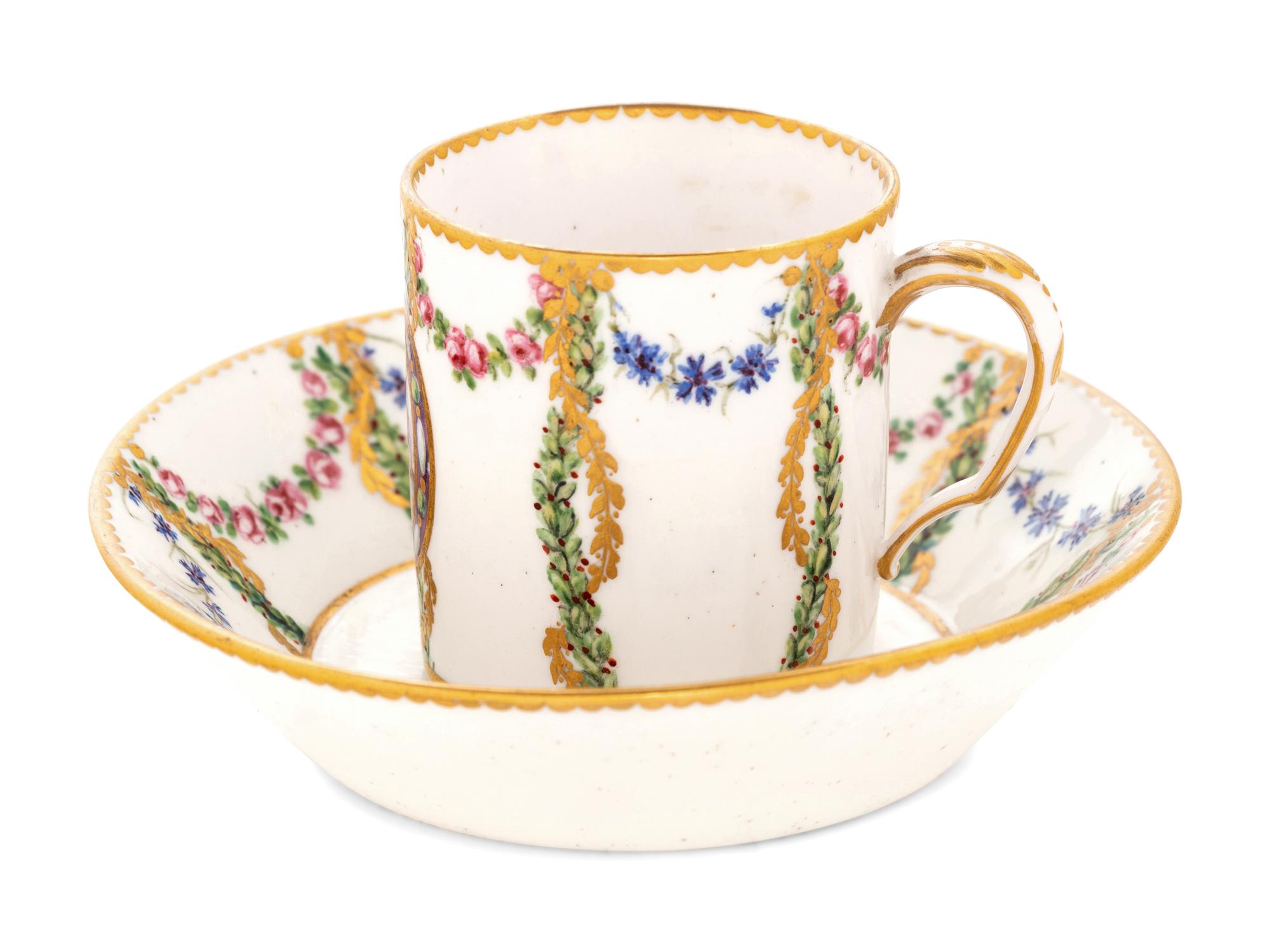 A Sèvres Porcelain Cup and Saucer ( Gobelet 'Litron' et sa Soucoupe, 3ème Grandeur )