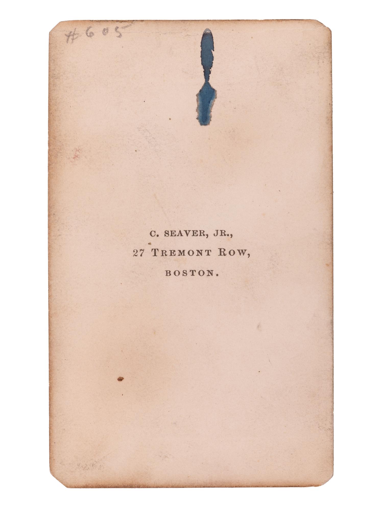 [ABOLITION]. GARRISON, William Lloyd (1805-1879). Autographed CDV of the ardent abolitionist.