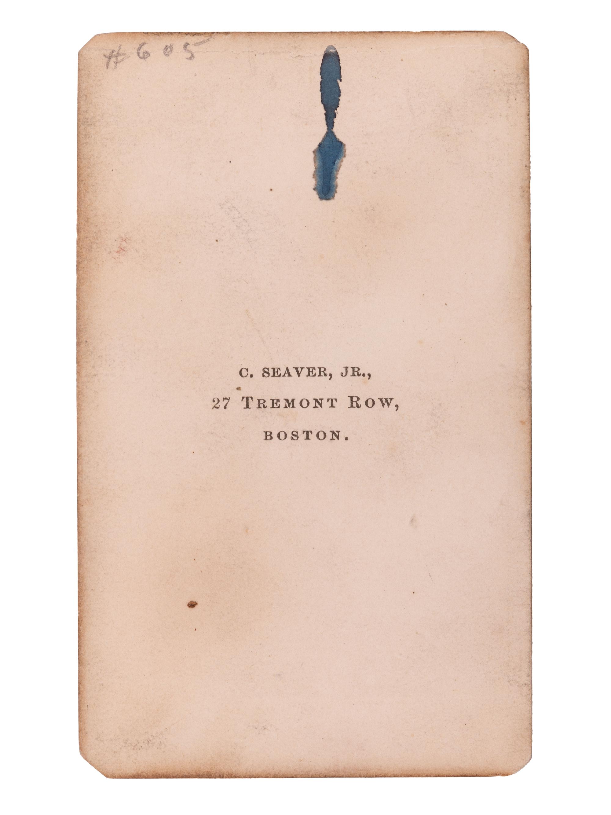 [ABOLITION]. GARRISON, William Lloyd (1805-1879). Autographed CDV of the ardent abolitionist.