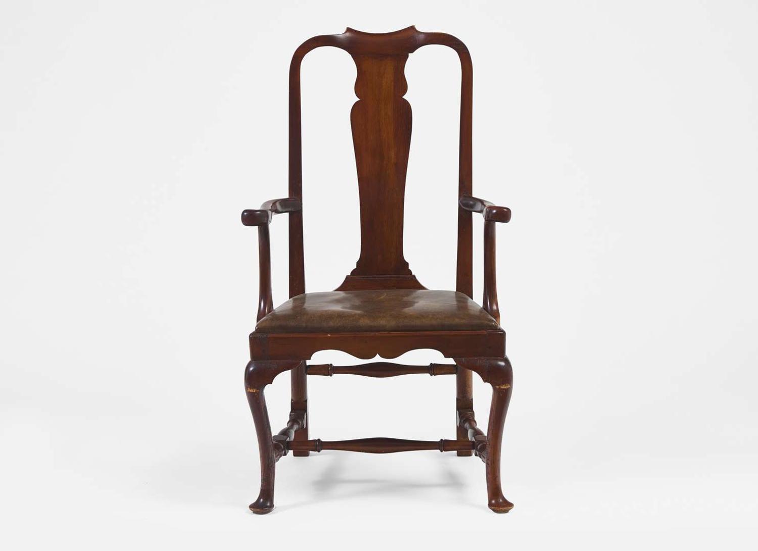 A Queen Anne carved maple armchair, New England, probably Boston, MA, circa 1730-1750
