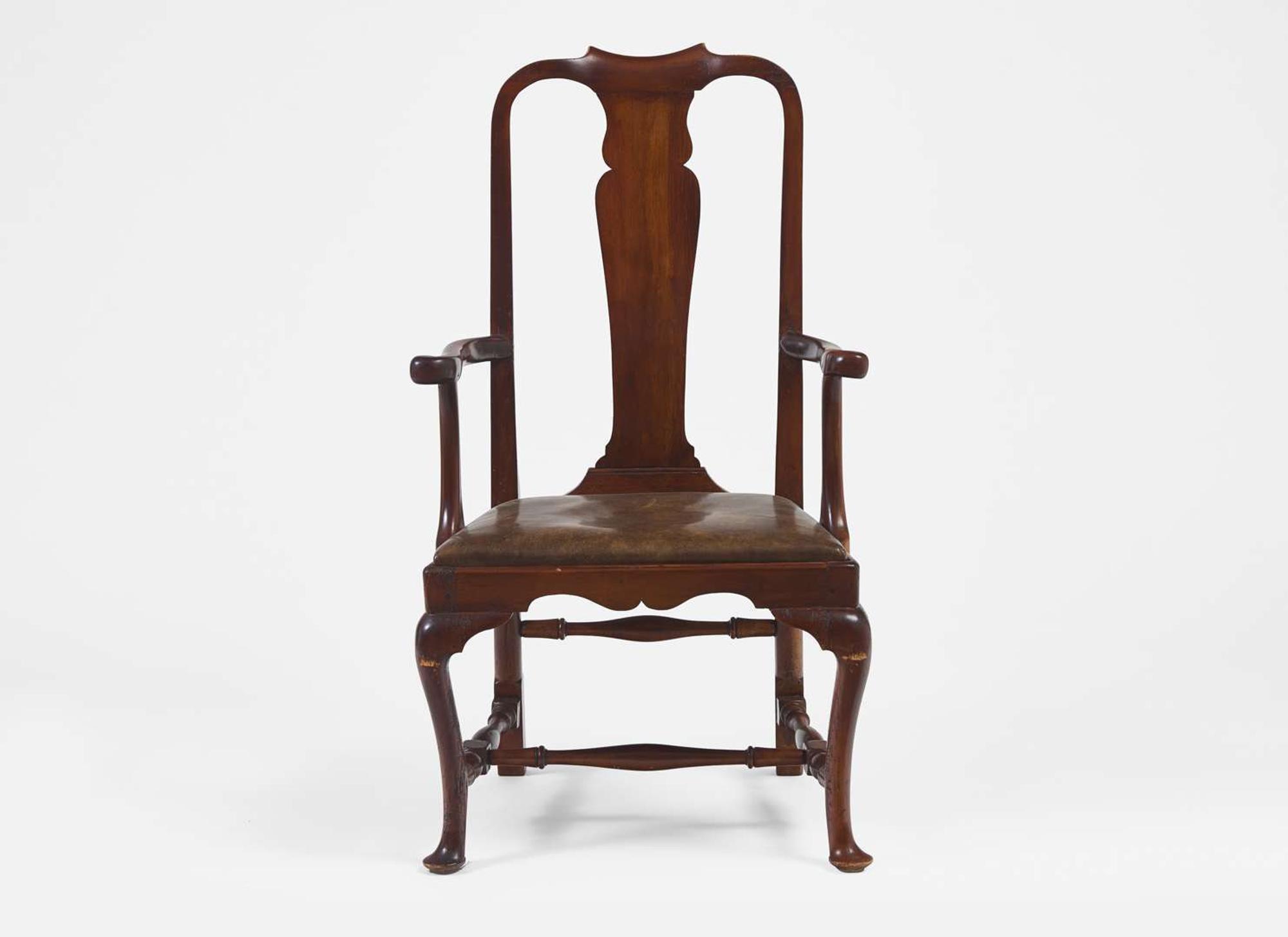 A Queen Anne carved maple armchair, New England, probably Boston, MA, circa 1730-1750