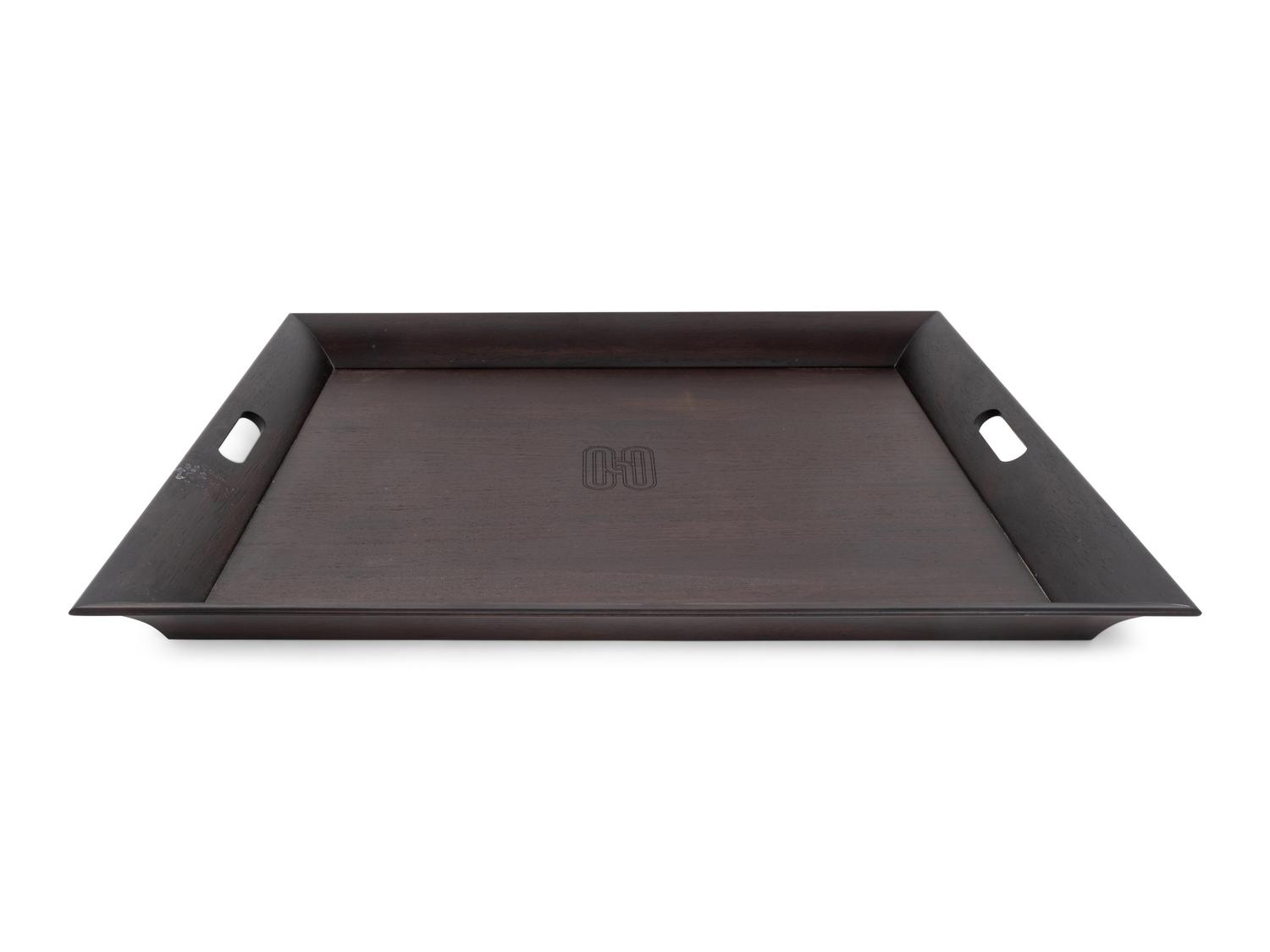 An Hermès Rosewood Tray with Two Smaller Associated Trays