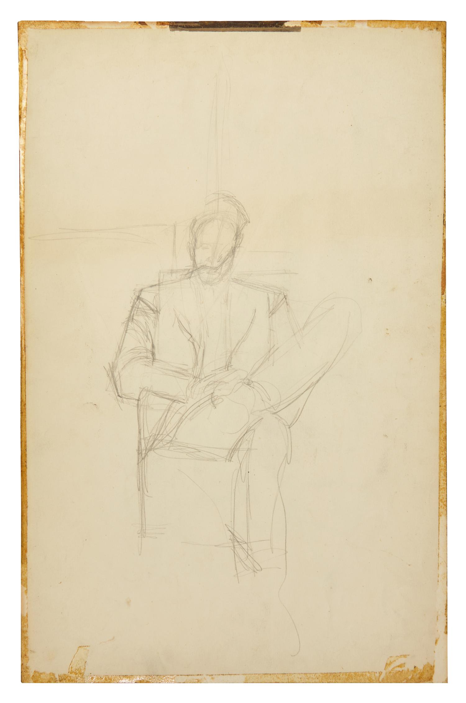 Pierre Loeb Assis dans le Bureau de la Galerie Pierre ; together with Pierre Loeb Assis (Verso) , 1946